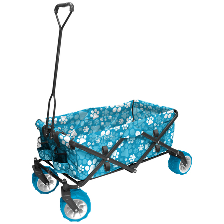 COD USA All-Terrain Folding Wagon, Blue Paw Prints 900255